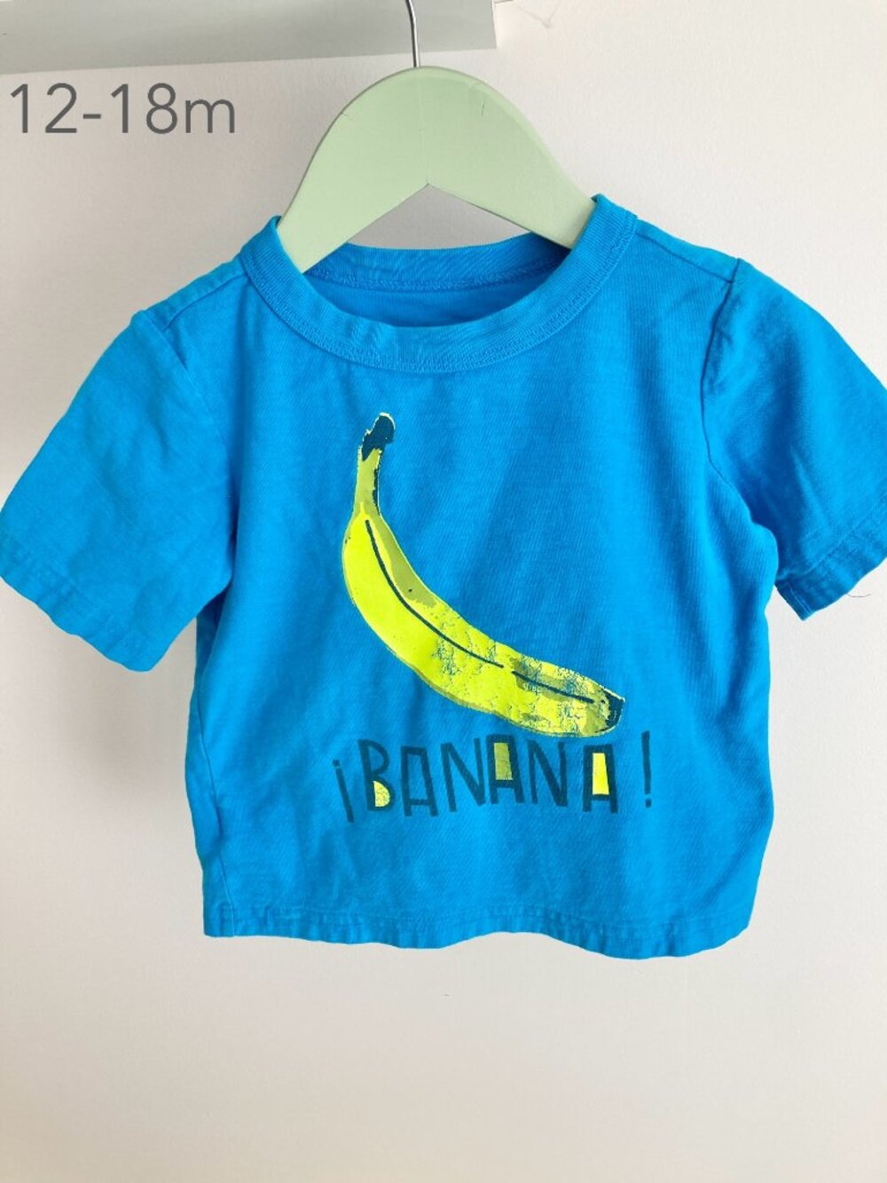 (🎨$3 PLAY) Tea Collection 12-18 Months Toddler Blue T-Shirt Banana Summer Fall